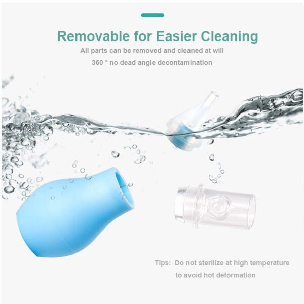 Infant silicone nasal aspirator pump type neonatal cold nasal mucus cleaner antibackflow baby nasal aspirator safe and non-toxic - Image 5