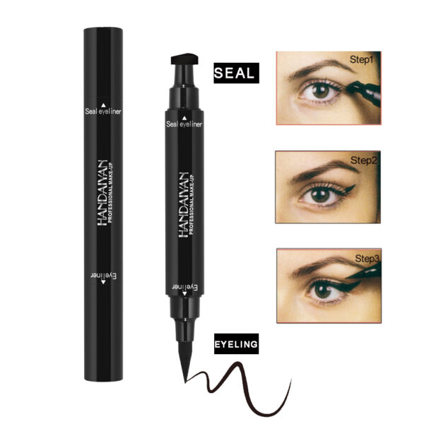 HANDAIYAN Double Headed Seal Eyeliner Triangle Seal Eyeliner 2 In 1 Waterproof Eyeliner Make Up - Image 2