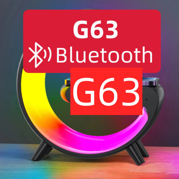 Bluetooth Speaker G63 Colorful Lights Clock Wireless Charging Multifunctional Bluetooth Speaker Colorful Atmosphere Alarm Clock - Image 5