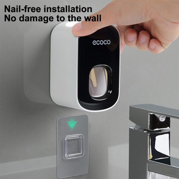 Automatic Toothpaste Dispenser Squeezers Toothpaste Tooth Dust-proof Toothbrush Holder Wall Mount Stand Bathroom Accessories Set - Image 2