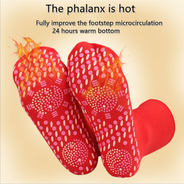 Self Heating Socks Health Massage Socks Self Heating Middle Tube Thickened Warm Foot Socks Hot Moxibustion Cold Proof Socks - Image 2