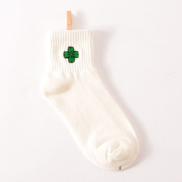 Women Size New Cotton Short Socks Killer Cupid Moustache Milk Cola Leon Clover Love Smile Face Mathilda Rose Tongue - Image 8