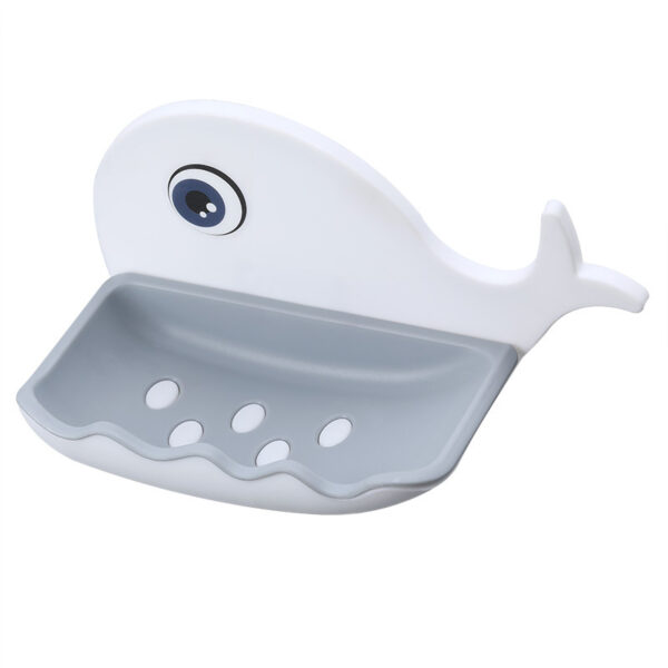 Whale Shape Free Punch Soap Rack Bathroom Drain Soap Box Toilet Soap Rack Wall-Mounted Rack - Image 6