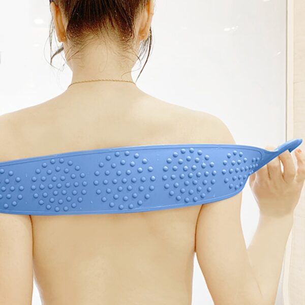 Hot Body Wash Silicone Body Scrubber Belt Double Side Shower Exfoliating Belt Removes Bath Towel - Image 3