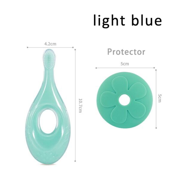 1Pcs Silicone Baby Training Toothbrush Solid Color Short Handle Baby Kids Toothbrush Cute Cartoon Baby Oral Care Toothbrush - Image 4