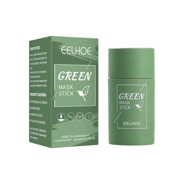 EELHOE Green Tea Solid Mask Deep Cleansing And Hydrating Mask Stick Shrinkage Of Pores Applicator Clay Mask - Image 6