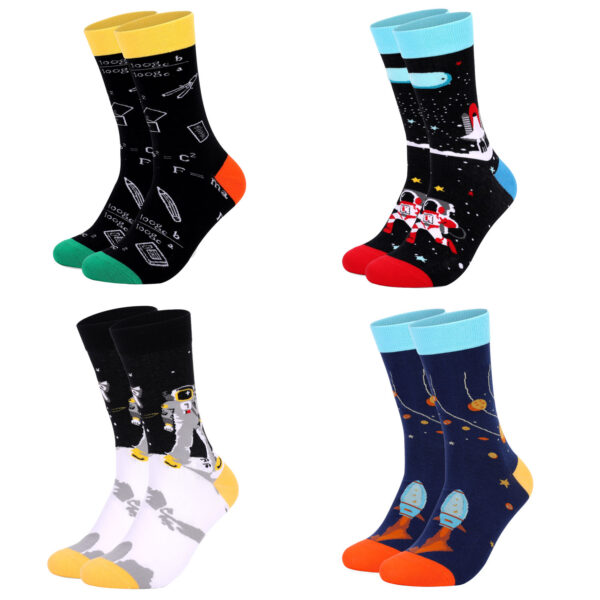 Math Print Men's Socks Space Leisure In Tube Socks Autumn And Winter New Style Cotton Socks Trendy Socks - Image 2