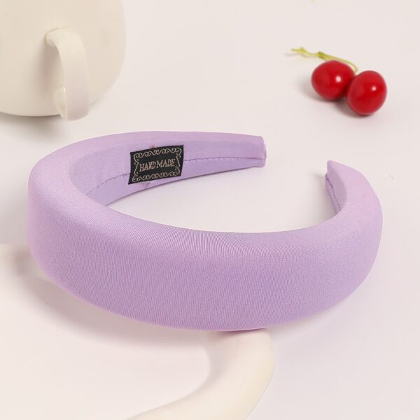 New hairband sponge thickened and widened headband high skull top hair clip mesh red wide edge pressed hair headwear for women - Image 14