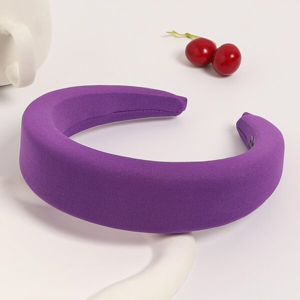 New hairband sponge thickened and widened headband high skull top hair clip mesh red wide edge pressed hair headwear for women - Image 16