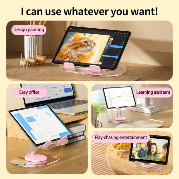 Multi functional adjustable lifting creative mobile phone support stand, desktop live streaming 360 ° rotating tablet stand, universal - Image 3