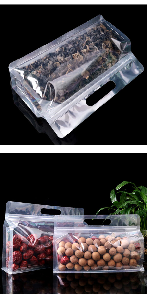 10PCS portable transparent octagonal sealed packaging bag, zero food self sealing, self standing bag, nut non degradable plastic sealing bag - Image 7