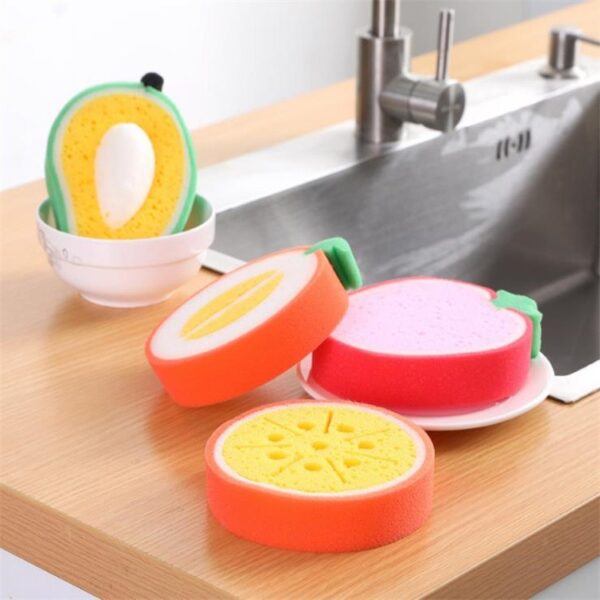 Thickened fruit sponge cleaning wipe large absorbent kitchen dishwashing scouring pad styling pot brush