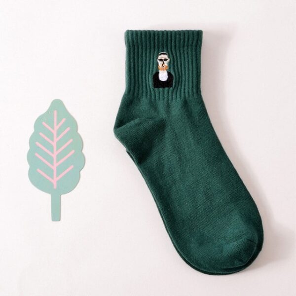 Women Size New Cotton Short Socks Killer Cupid Moustache Milk Cola Leon Clover Love Smile Face Mathilda Rose Tongue - Image 11
