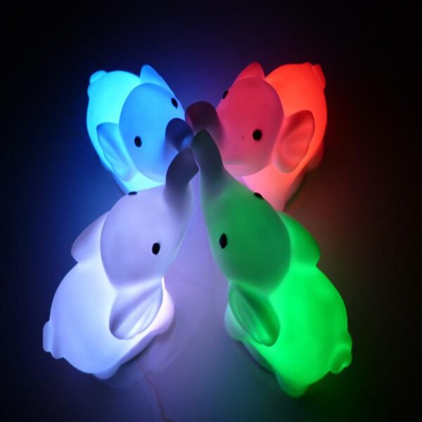 1 Pcs 7 Color Changing Elephant LED Night Light Lamp Children Gift For Kids Party Decor - Image 3