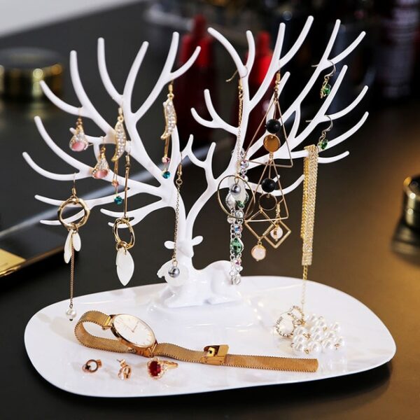 ANFEI Little Deer Earrings Necklace Ring Pendant Bracelet Jewelry Display Stand Tray Tree Storage Racks Organizer Holder H39 - Image 7