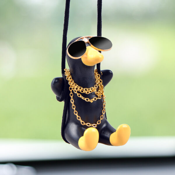 Cute Duck Car Pendant Swinging Autumn Car Rearview Mirror Pendant Pendant Pendant Car Interior Accessories Female Perfume Handmade Duck - Image 9