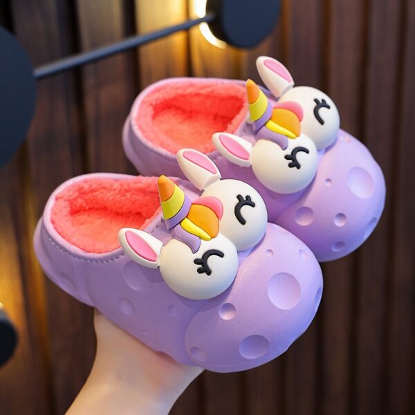 Autumn and winter baby cotton slippers for boys and girls, warm and plush bag with cotton cover and waterproof large, medium, and small children cotton slippers - Image 8