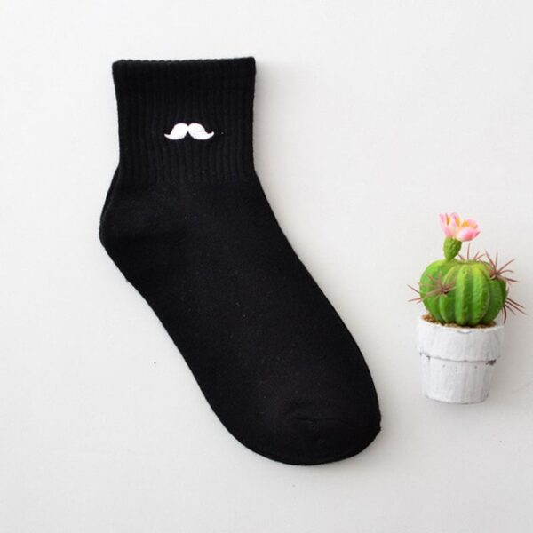 Women Size New Cotton Short Socks Killer Cupid Moustache Milk Cola Leon Clover Love Smile Face Mathilda Rose Tongue - Image 18