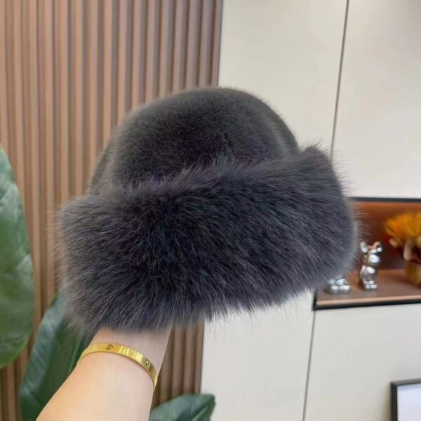 New Mongolian hat with thickened insulation, faux fur fashion basin hat, faux mink fur women's fisherman hat - Image 14