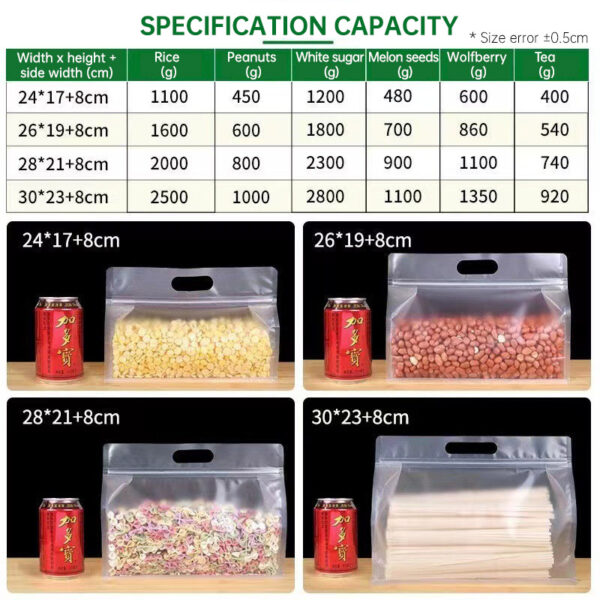 10PCS portable transparent octagonal sealed packaging bag, zero food self sealing, self standing bag, nut non degradable plastic sealing bag - Image 6