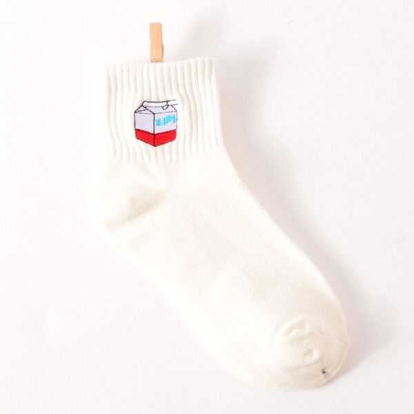Women Size New Cotton Short Socks Killer Cupid Moustache Milk Cola Leon Clover Love Smile Face Mathilda Rose Tongue - Image 7