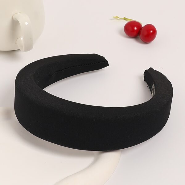 New hairband sponge thickened and widened headband high skull top hair clip mesh red wide edge pressed hair headwear for women - Image 4