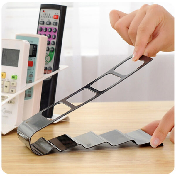 Iron Four Grid Remote Control Storage Rack Home Desktop TV Air Conditioning Remote Control Storage Seat Finishing Box - Image 2