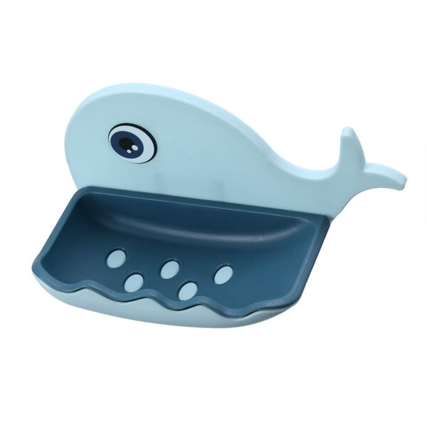 Whale Shape Free Punch Soap Rack Bathroom Drain Soap Box Toilet Soap Rack Wall-Mounted Rack - Image 5