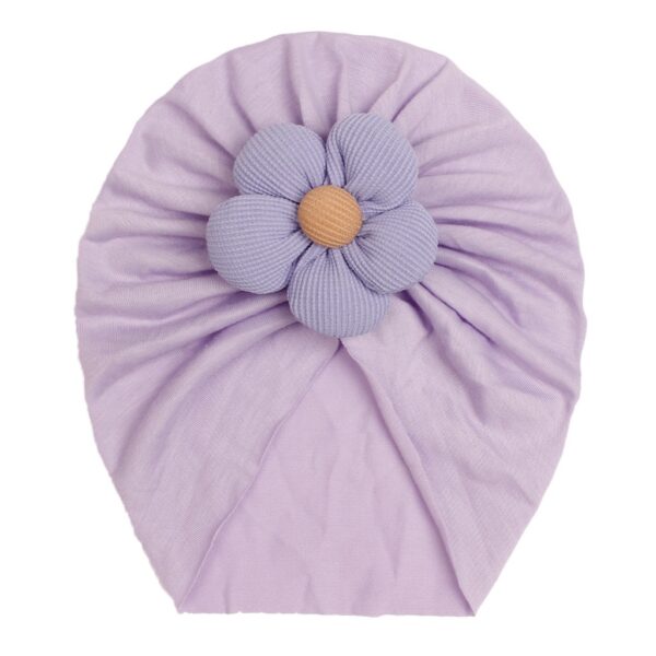 Children's imitation cotton pullover hat, baby creative, comfortable, breathable flower hat, baby hat - Image 2