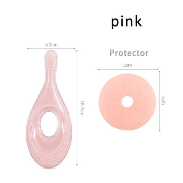 1Pcs Silicone Baby Training Toothbrush Solid Color Short Handle Baby Kids Toothbrush Cute Cartoon Baby Oral Care Toothbrush - Image 5