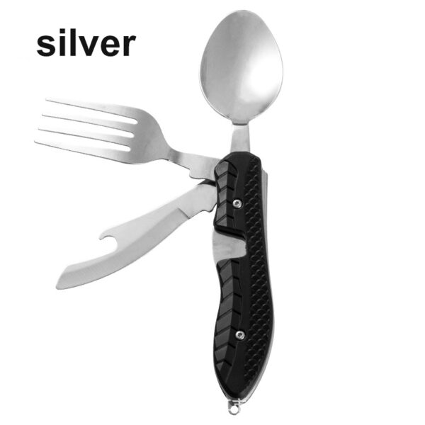 Multifunctional camping tableware stainless steel knife fork spoon, outdoor portable survival eating tools - Image 7