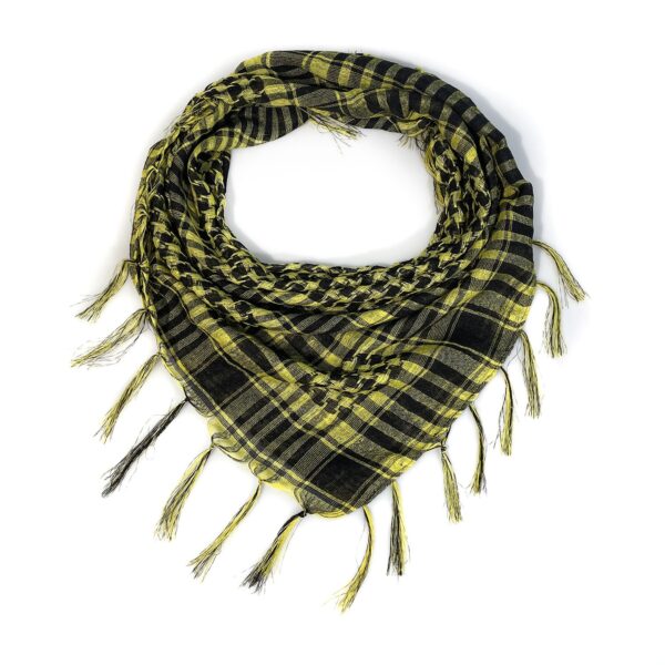 Network Silk Thousand Bird Grid Square Scarf Arab Headscarf Outdoor Military Enthusiast Tactics Foreign Trade Tassel Desert Scar - Image 3