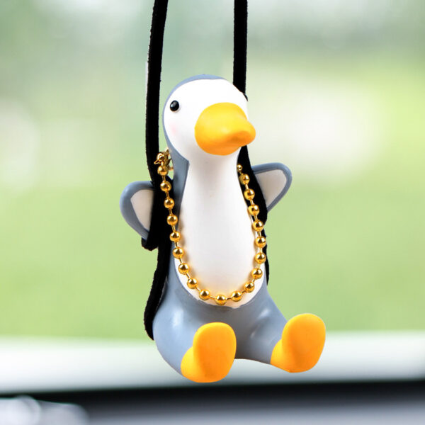 Cute Duck Car Pendant Swinging Autumn Car Rearview Mirror Pendant Pendant Pendant Car Interior Accessories Female Perfume Handmade Duck - Image 8
