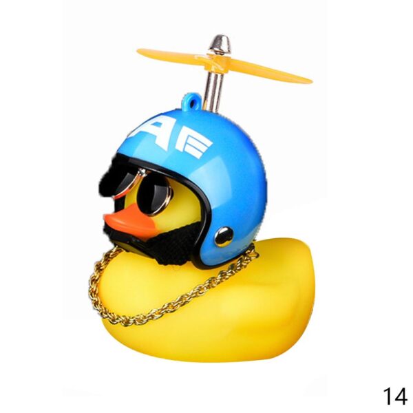 Car Duck with Helmet Broken Wind Small Yellow Duck Road Bike Motor Helmet Riding Cycling Car Accessories Decor Without Lights - Image 17