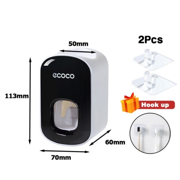 Automatic Toothpaste Dispenser Squeezers Toothpaste Tooth Dust-proof Toothbrush Holder Wall Mount Stand Bathroom Accessories Set - Image 9