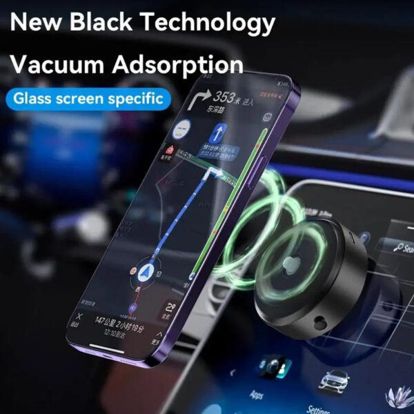 Car Mount Mobile Phone Holder Intelligent Magnetic Vacuum Adsorption Ultra Stable Suction Cup Bracket For Navigation Live Stream