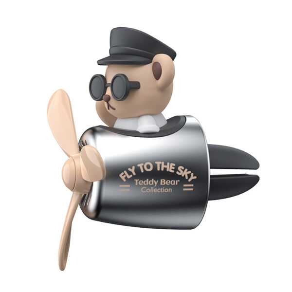 Hako Bear Airplane Car Aromatherapy Cartoon Cute Creative Little Black Bear Pilot Car Air Outlet Perfume - Image 6