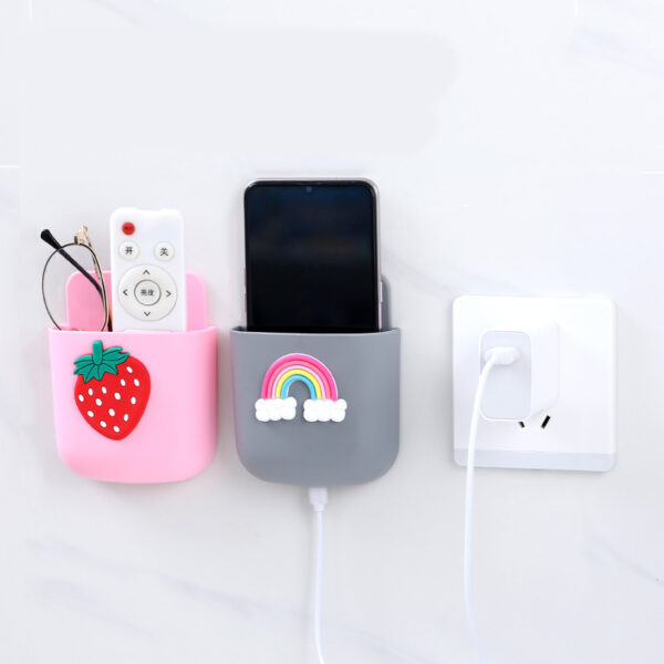TV Air Conditioner Remote Control Wall Hanging Box Wall-Mounted Storage Box Punch-Free Mobile Phone Storage Rack Hanger - Image 2