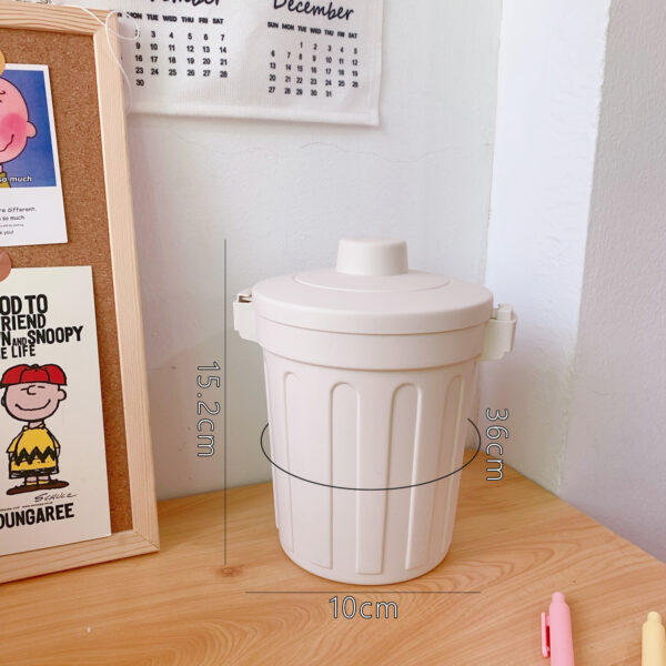 Ins Style Desktop Small Trash Can Barrel Bedroom Creative Girl Heart Home Cute With Cover Net Red Mini Storage Box - Image 4