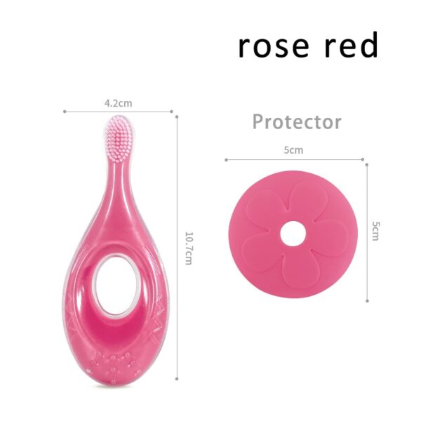 1Pcs Silicone Baby Training Toothbrush Solid Color Short Handle Baby Kids Toothbrush Cute Cartoon Baby Oral Care Toothbrush - Image 9
