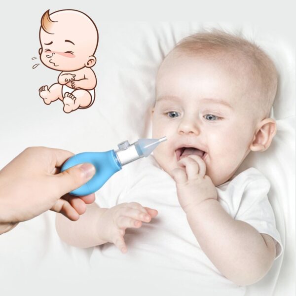 Infant silicone nasal aspirator pump type neonatal cold nasal mucus cleaner antibackflow baby nasal aspirator safe and non-toxic - Image 3