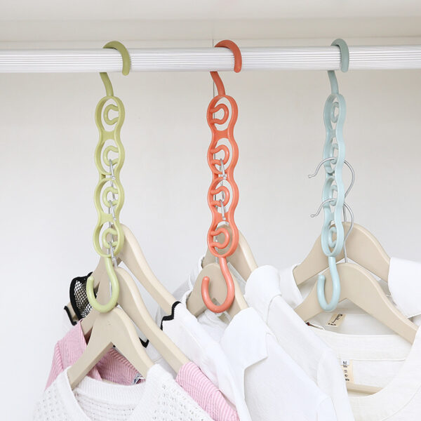 Home Multi Functional Multi Layer Wardrobe Space Saving Four Hole Hanger Storage Rack To Organize Upper And Lower Clothes Hanging - Image 2