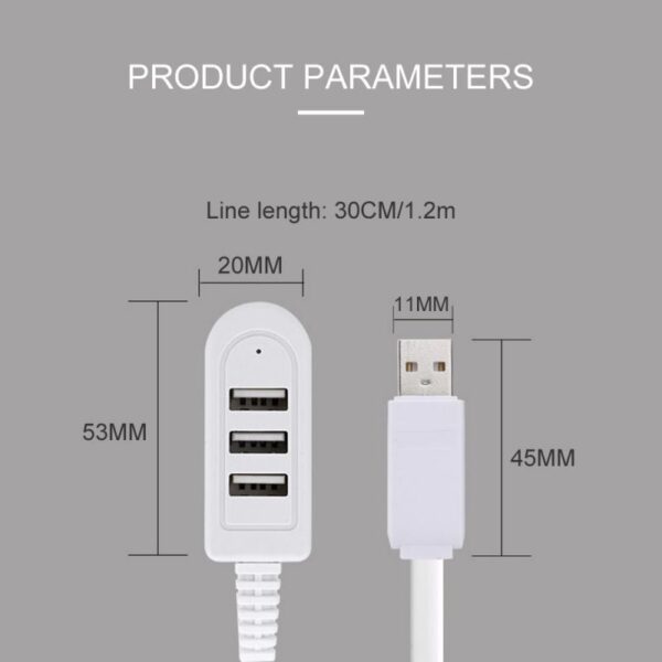 3 port USB Multi-function 3A Charger Converter Extension Line Multi-port Hub Multi-port HUB Hub mini usb Mini-USB - Image 2