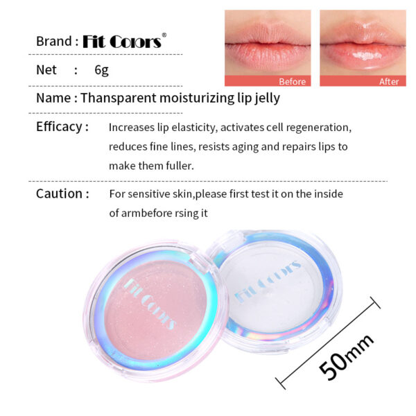 Fit Colors 3-Color Fresh Jelly Lip Mask Lip Mask Transparent Fine Flash Temperature-Controlled Discoloration Moisturizing Lip Jelly Lip Gloss - Image 5