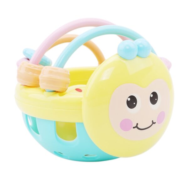 1 Pc Soft Rubber Cartoon Bee Hand Knocking Rattle Dumbbell Baby Early Educational Toys for Kids Preschool Tools Games Gifts - Image 4