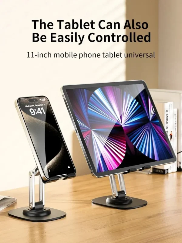 Multi-Function Folding Lift Lazy Mobile Phone Stand 360° Rotating Live Stand Aluminum Mobile Phone Tablet Desktop Stand - Image 5