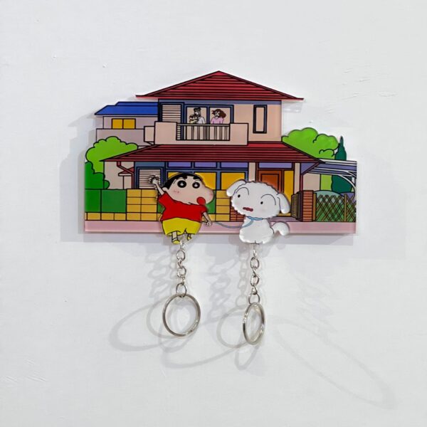 Crayon Shin chan couple keychain refrigerator sticker Simpson family flying house travel notes mobile castle couple pendant - Image 5