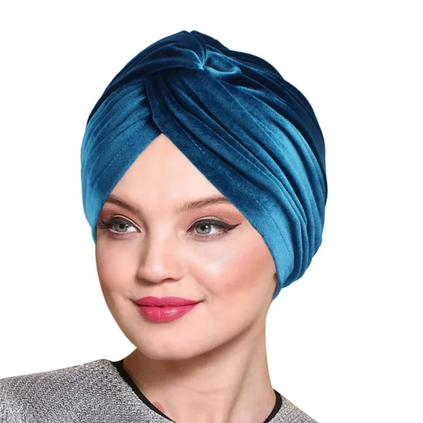 Women Velvet Turban Hat Headband Muslim Hijab Caps Female Soft Bandana Headband Hijabs Head Wrap Hair Accessories Supplies - Image 3