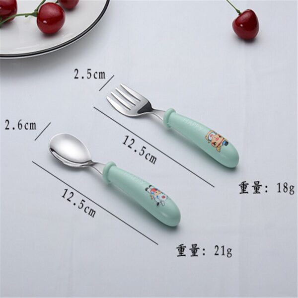 Baby Gadgets Tableware Set Children Utensil Stainless Steel Toddler Dinnerware Cutlery Cartoon Infant Food Feeding Spoon Fork - Image 6