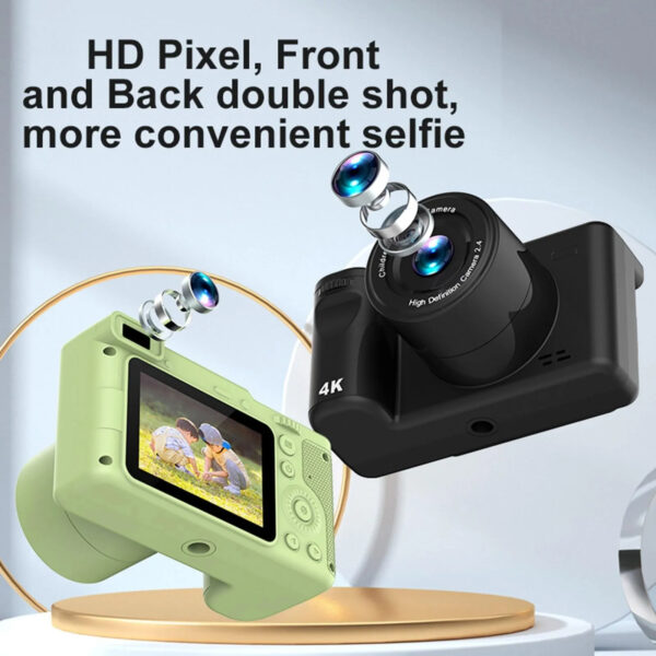 1080p Digital Cameras 40MP Front And Rear Camera 8X Digital Zoom Children Gift Recording Videos Student Camera With Bracket - Image 3